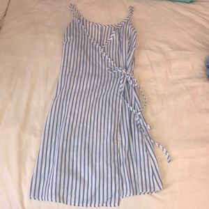 Blue and White Striped Linen Dress